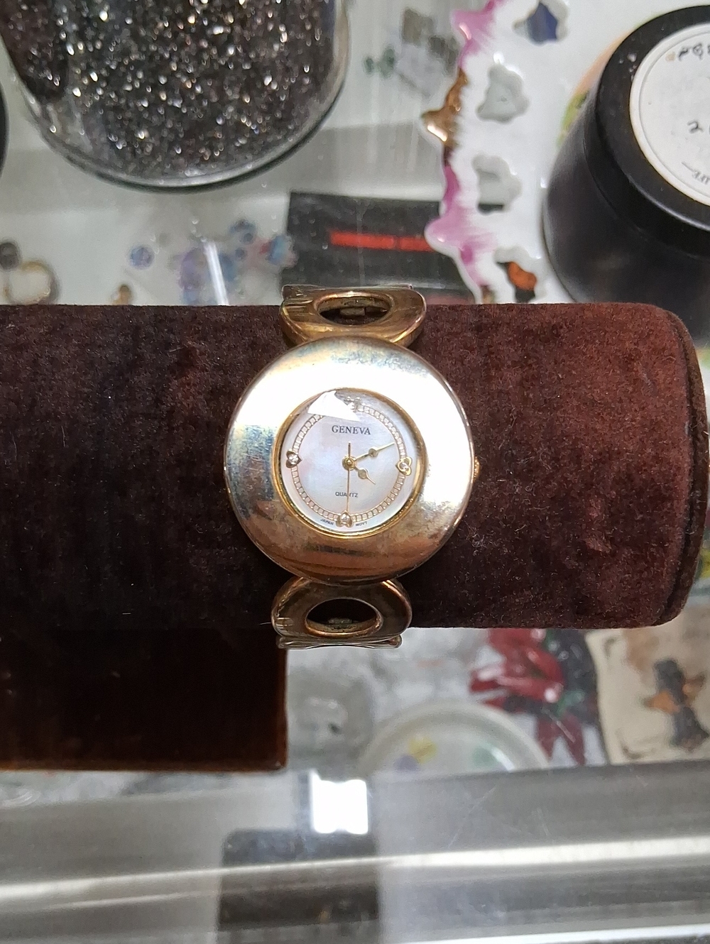 Geneva Gold Bracelet-Style Round Face Women's Watch